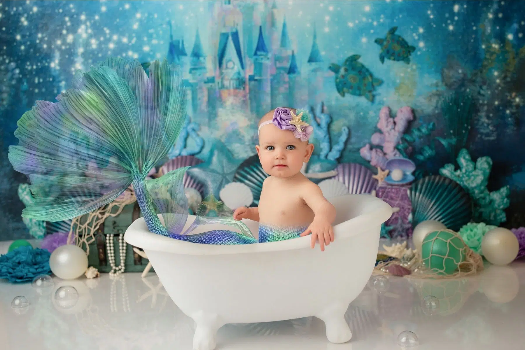 The Investment 18 High end fine art milk bath Maternity Image of a pregnant mother with dress blue color photographed by Cynthia Hamilton Photography in Leander, Texas